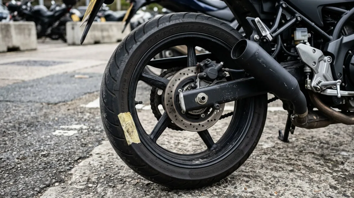 Poner un pedazo de cinta adhesiva en una de las ruedas de la moto: para qué sirve este truco y qué revela
