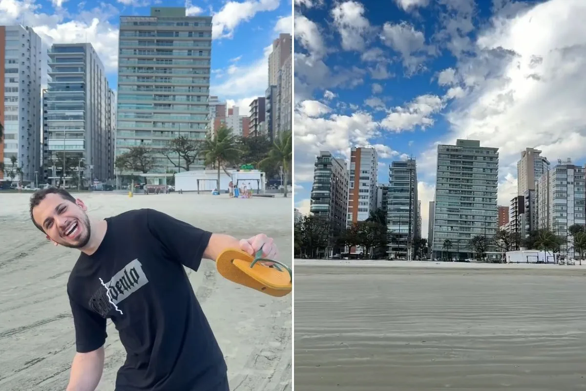 Alemão se assusta com prédios tortos de Santos e reação viraliza: 'isso é perigoso, né?'; VÍDEO