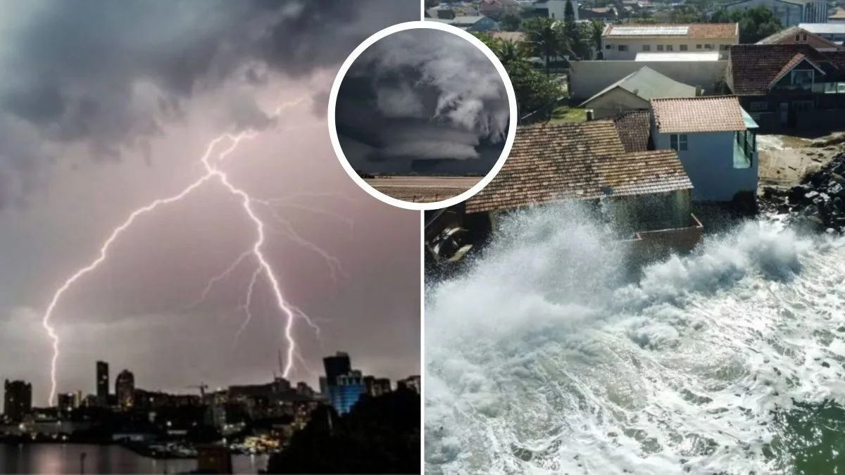 Ciclone extratropical faz Inmet colocar mais de 200 cidades em alerta para tempestades com ventos de até 100 km/h e provoca ondas de até 3 metros no Litoral