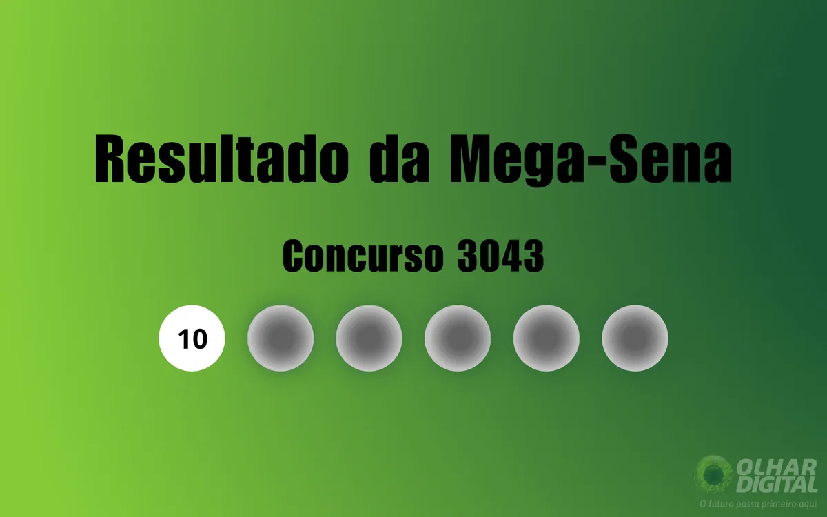 Resultado da Mega-Sena de hoje: veja números e ganhadores do concurso 3043 (terça, 11/08)