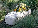 Would you get buried in a 'living coffin'? Australian woman is put to rest in a casket made from mushrooms