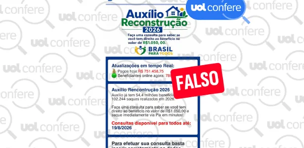 Auxílio Reconstrução 2026 não existe; link que circula no WhatsApp é golpe