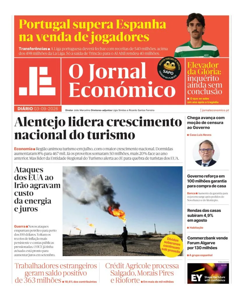 Alentejo lidera crescimento nacional do turismo. Leia aqui o JE Diário