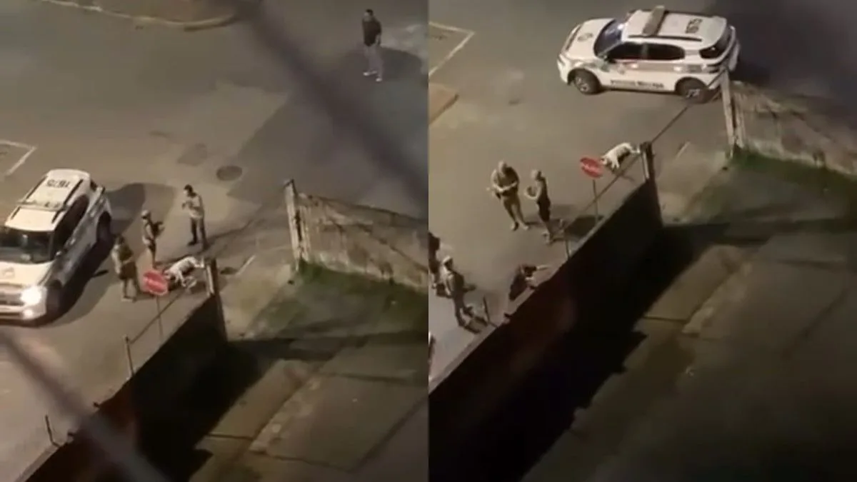 VÍDEO: Pitbull avança contra policial militar e é morto a tiros durante abordagem em Itajaí