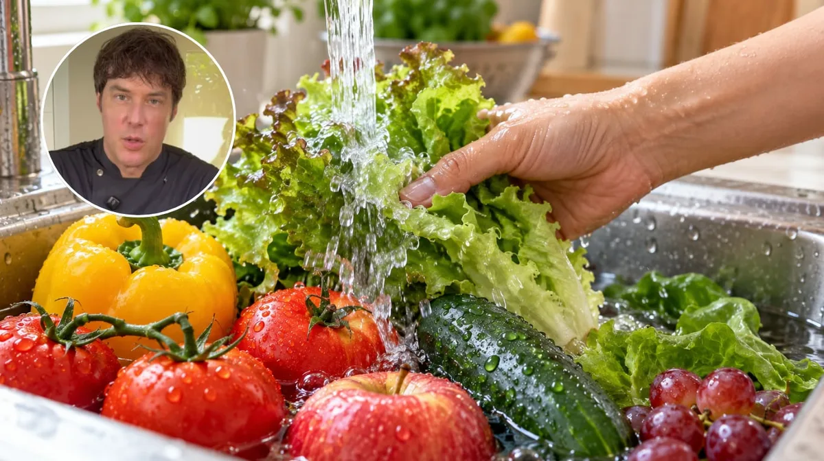 Jordi Cruz, chef: “Para limpiar bien frutas y verduras, usá 700 ml de agua, 250 ml de vinagre y 2 g de ácido cítrico”