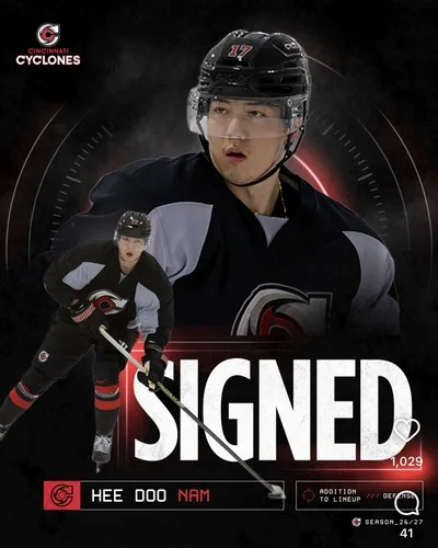 아이스하키 국가대표 수비수 남희두, 북미 ECHL 신시내티 입단