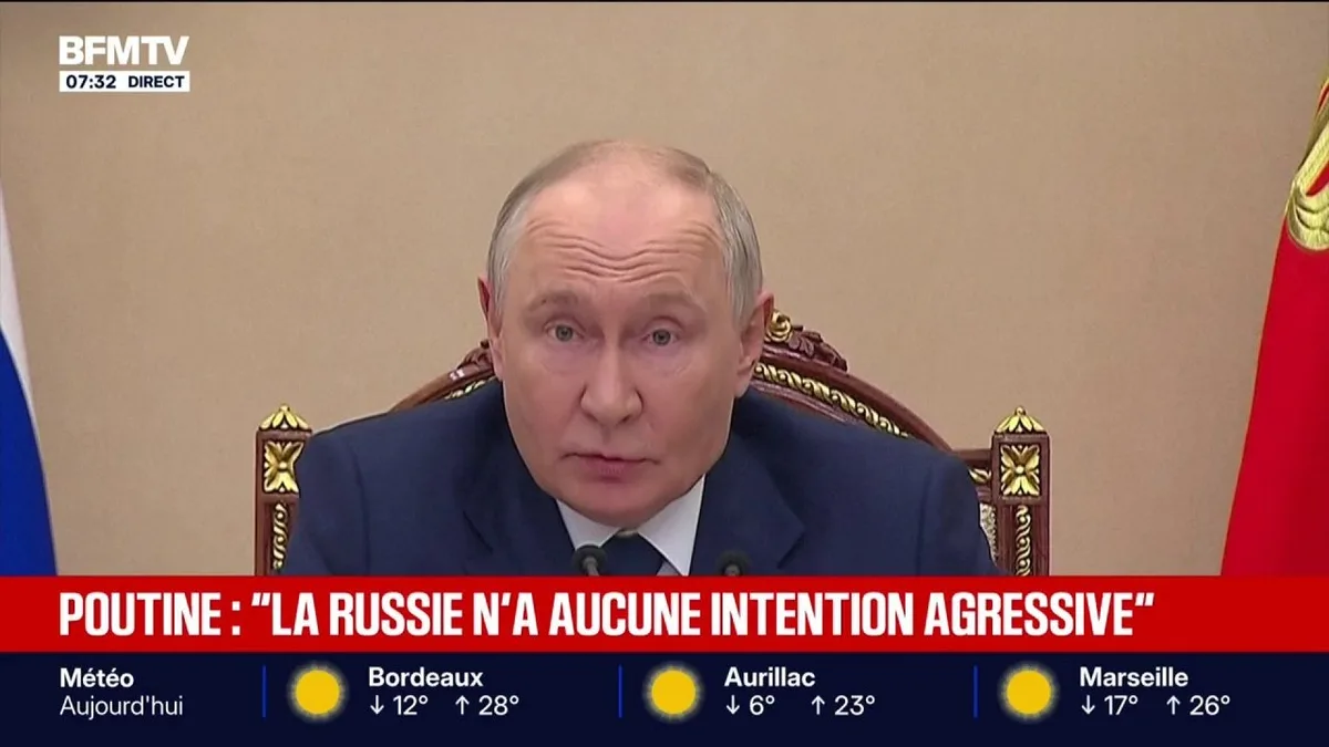 Menace russe: "La Russie n'a aucune intention agressive envers les pays européens", assure Vladimir Poutine