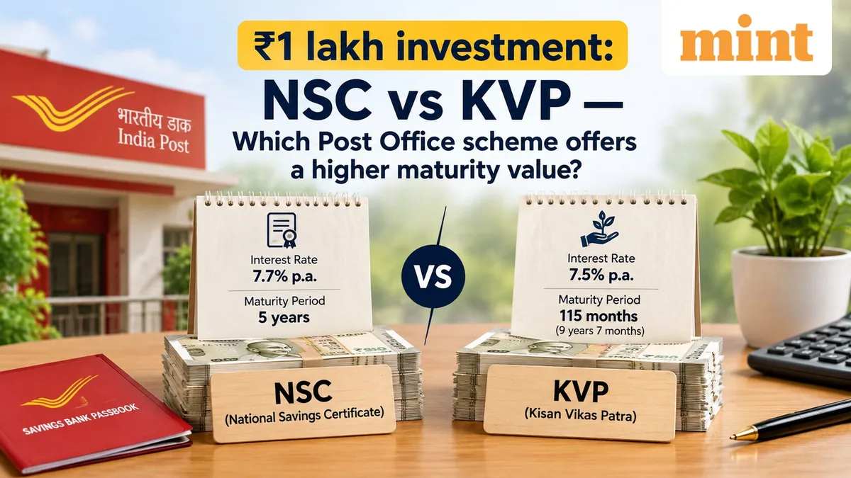₹1 lakh investment: NSC vs KVP — Which Post Office scheme offers a higher maturity value? Check out the calculations