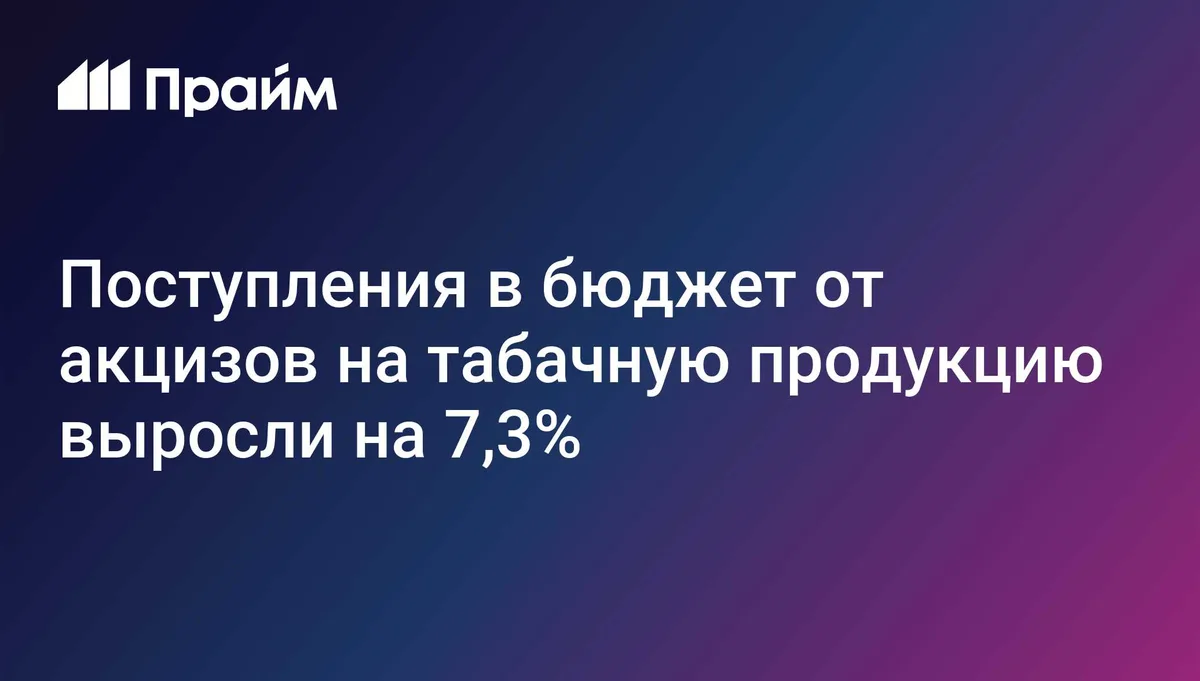 Поступления в бюджет от акцизов на табачную продукцию выросли на 7,3%
