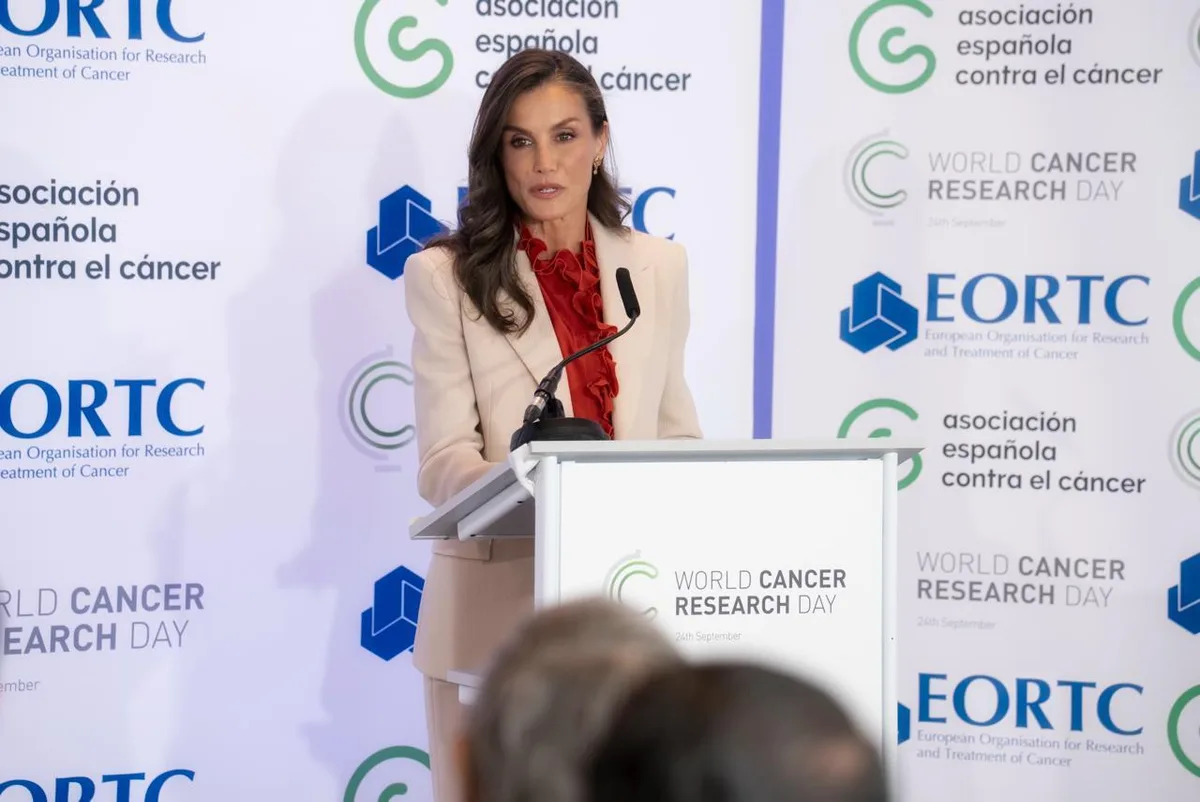 La Reina Letizia reclama en Bruselas recursos estables contra el cáncer: "No tenemos el lujo del tiempo"