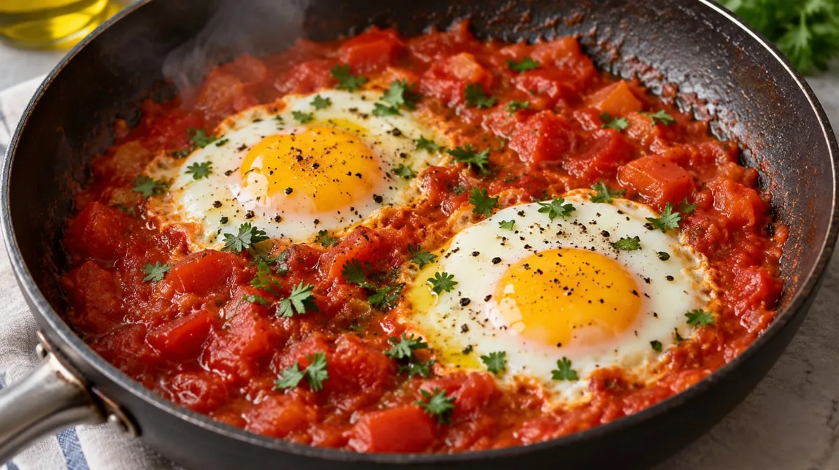 Con 2 tomates y 2 huevos: la receta fácil para resolver una cena jugosa y llena de sabor en una sola sartén