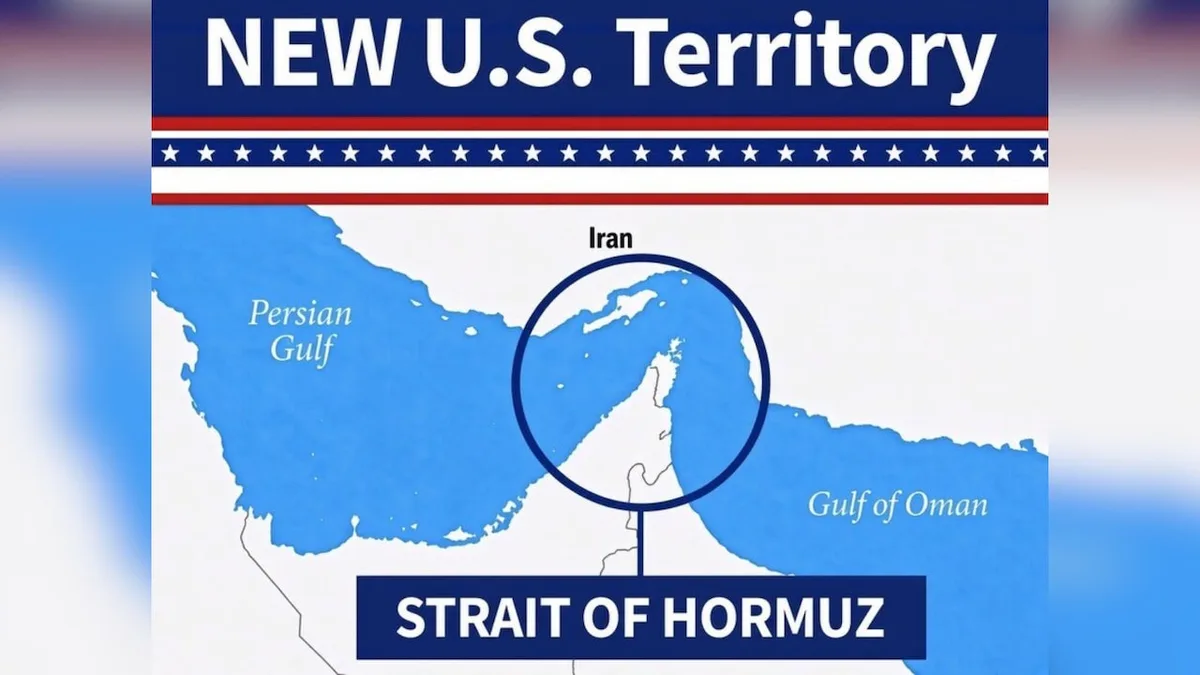Trump Posts AI Photo Of Hormuz As "New US Territory", Says All Mines Removed
