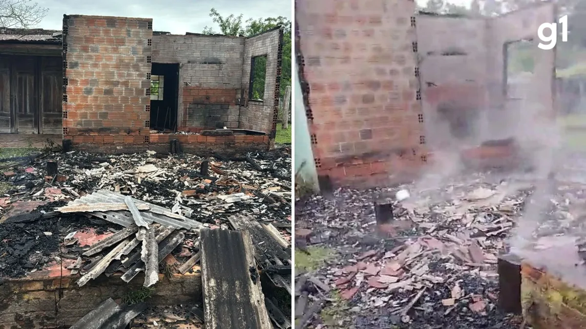 Raio provoca incêndio que destrói casa no Interior do RS