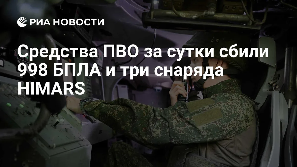 Средства ПВО за сутки сбили 998 БПЛА и три снаряда HIMARS