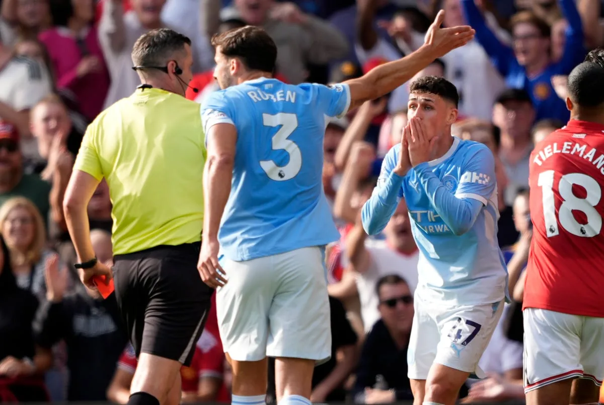 Man City: How many games will Phil Foden miss after Manchester United red card?