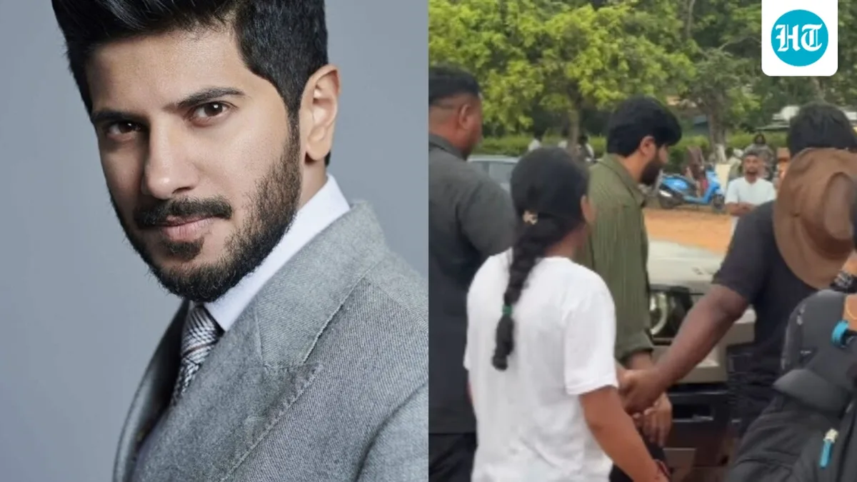 Dulquer Salmaan's team gets annoyed as female fans try to break past security to meet him during Sri Sri shoot in Vizag