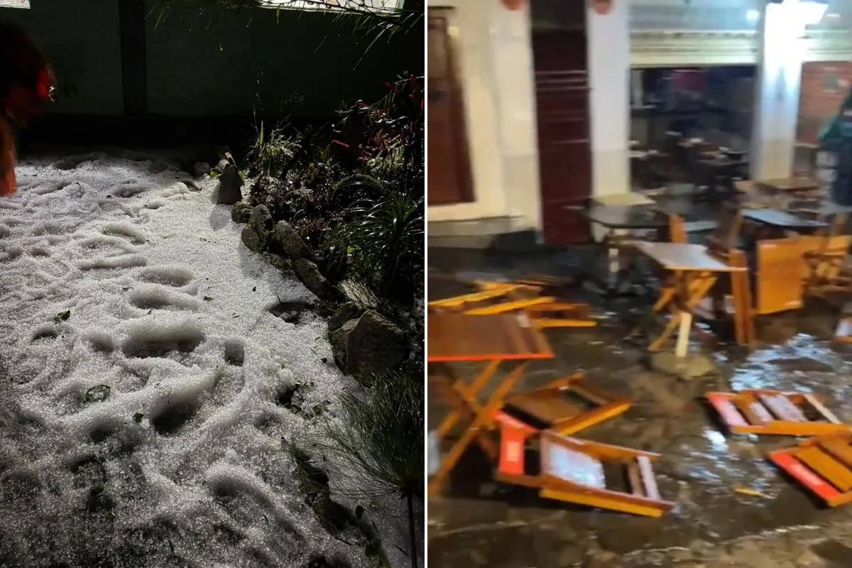 Temporal com granizo deixa rastro de destruição em cidades de MG