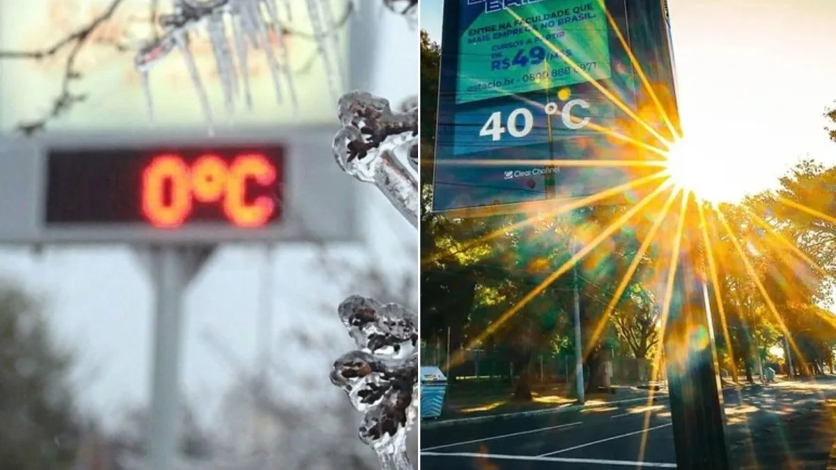 Gangorra térmica: onda de frio traz temperaturas próximas de 0°C no Sul, enquanto calor supera 40°C em outras regiões esta semana