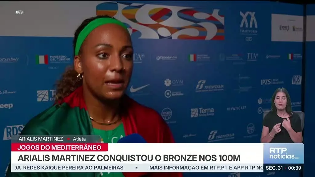 Taranto2026. Arialis Martinez ganha bronze nos 100 metros