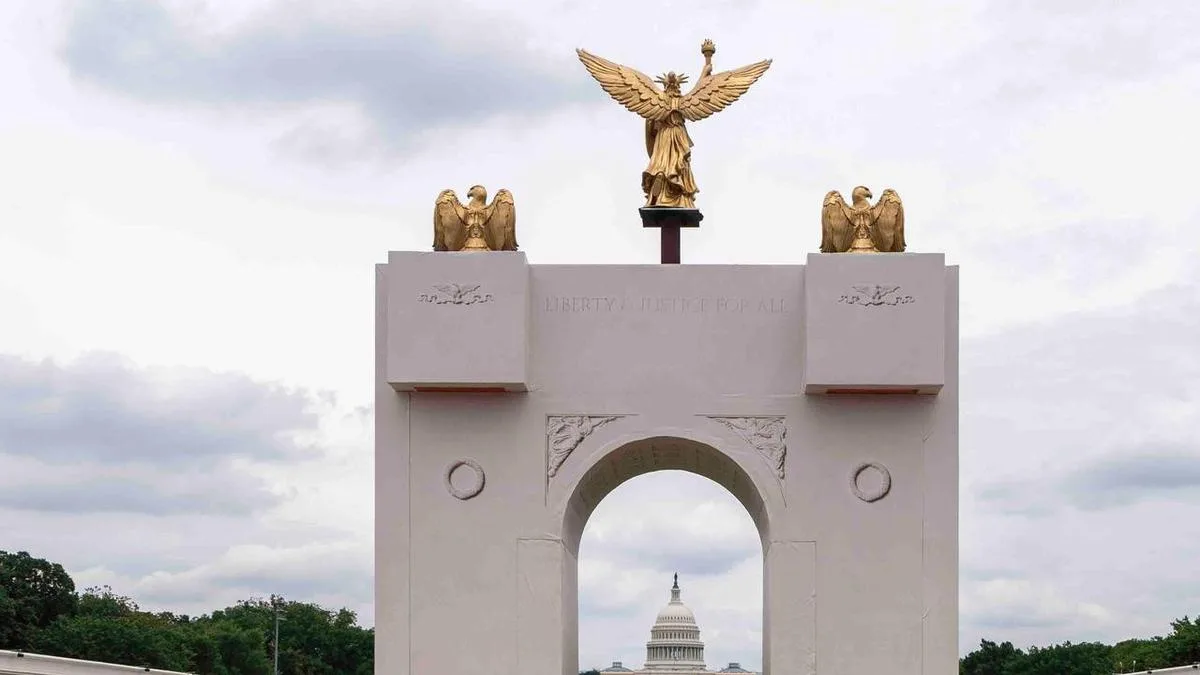 Trump says his planned arch will be 'military complex'