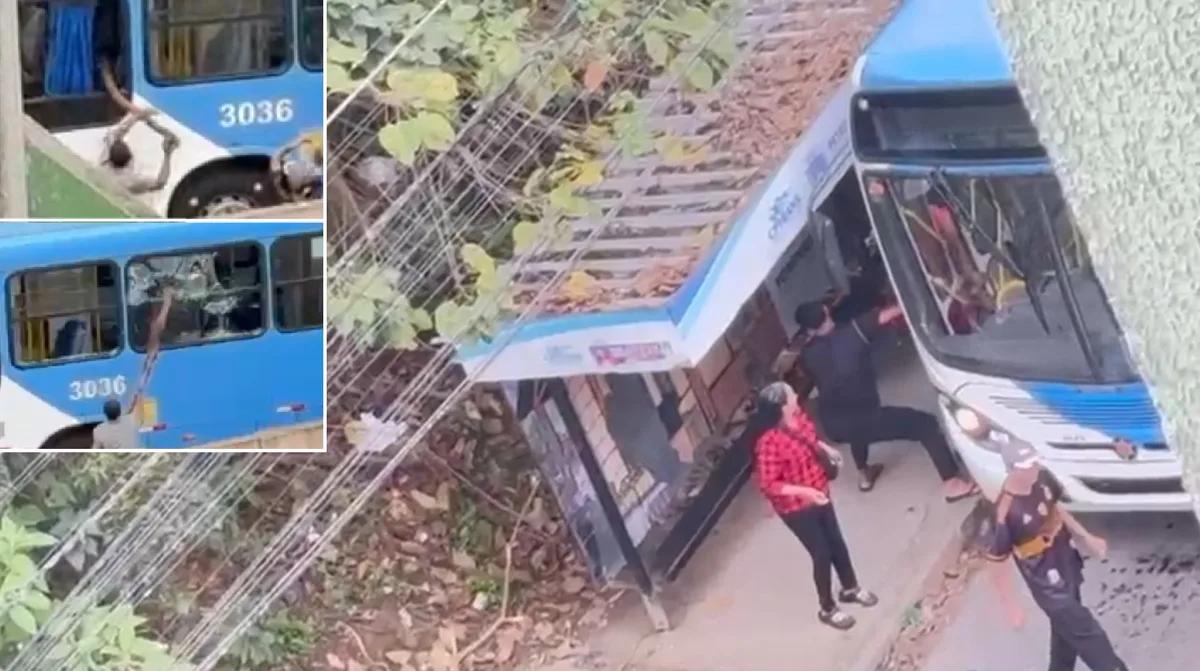 VÍDEO: motorista se tranca em ônibus e assiste grupo depredar veículo após suposto boato em Petrópolis