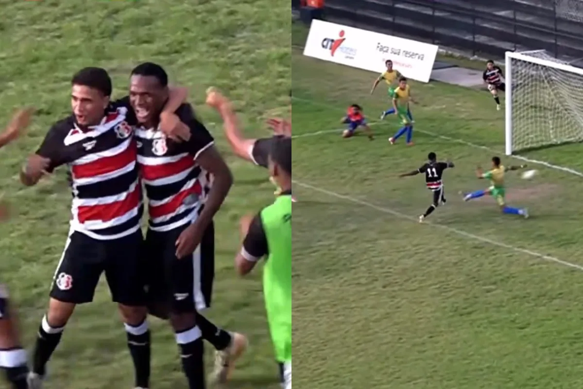 Cria do Fluminense-PI, atacante Léo marca seu primeiro gol em estreia pelo Santa Cruz