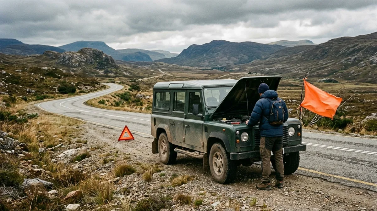 Se um carro quebrar em uma estrada deserta ou região remota, abandonar o veículo para procurar ajuda pode reduzir drasticamente suas chances de ser localizado pelas equipes de resgate