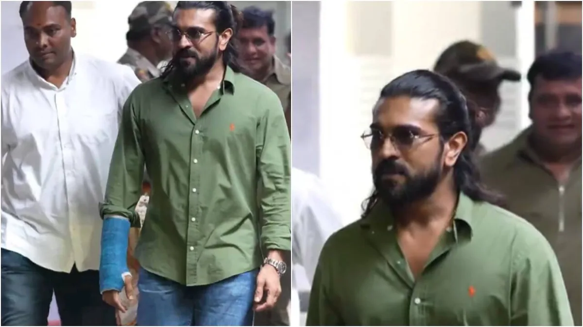 Ram Charan at Hyderabad after Chiranjeevi's birthday celebrations