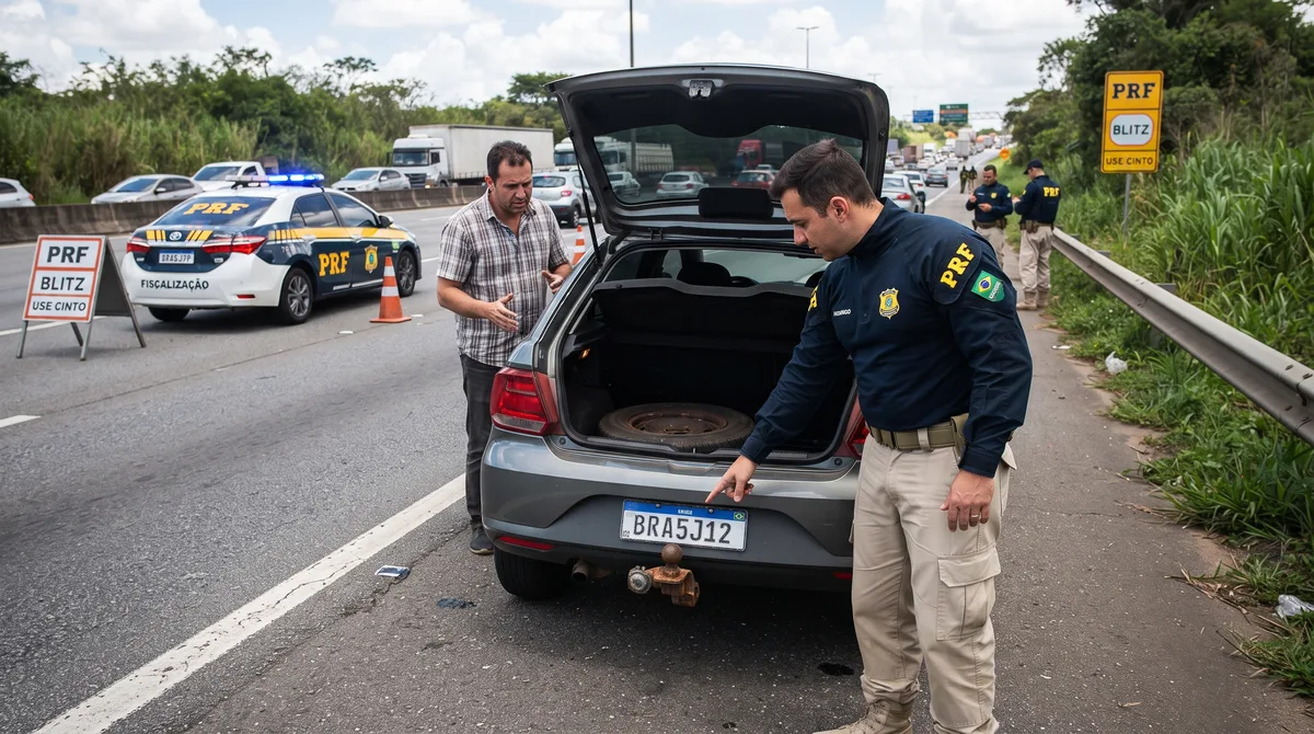 Motorista usa engate traseiro no carro apenas por estética para “proteger o para-choque”, é parado na blitz e recebe multa grave com retenção do veículo