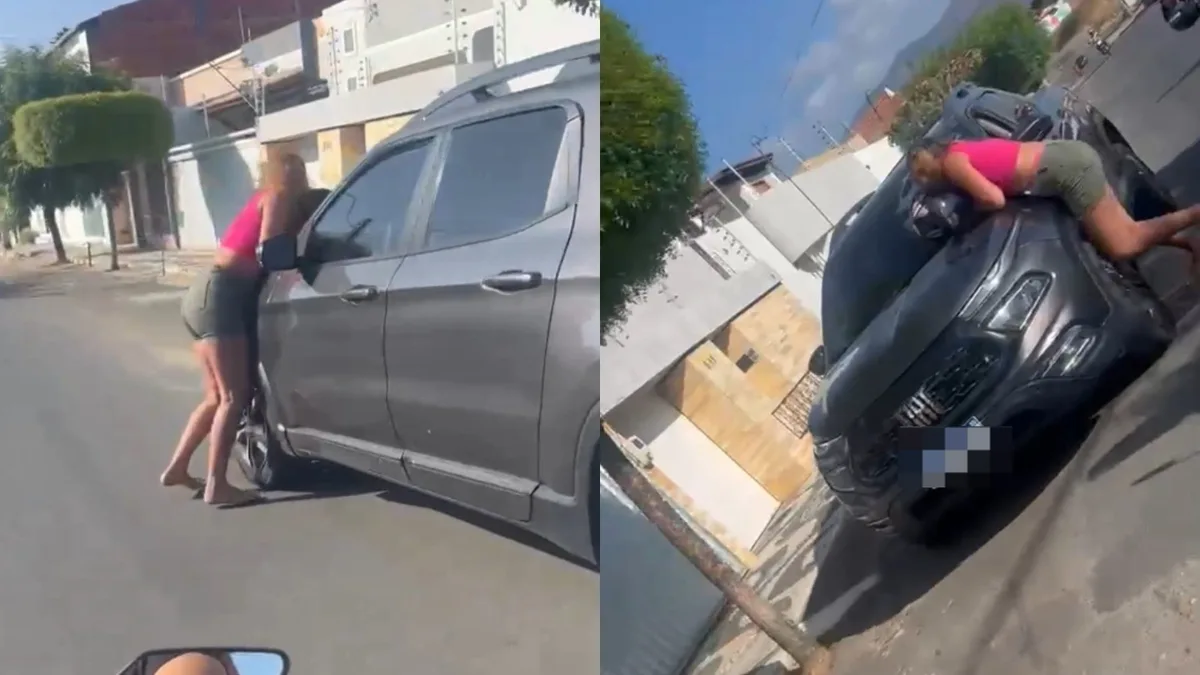 Vídeo: mulher é arrastada em porta de carro por ex-companheiro durante briga no Ceará
