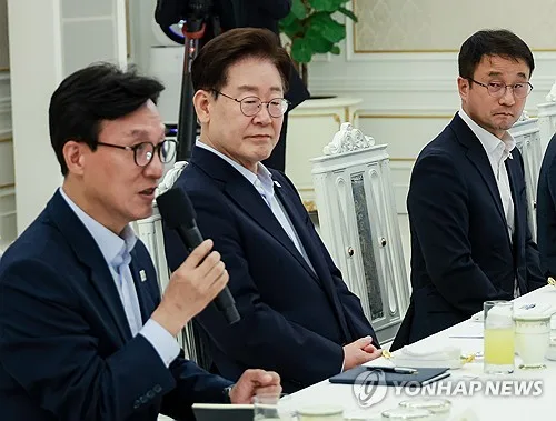 김민석, 李대통령 만찬서 "화합하는 당 지도부 될 것으로 확신"