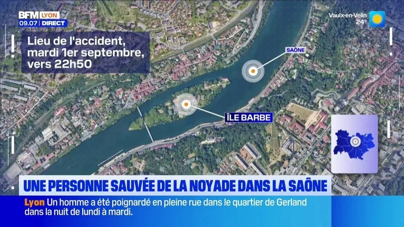 Une personne a été sauvée de la noyade dans la Saône mardi soir