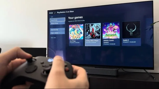 XBOX Series X aparece rodando emulador de PS5