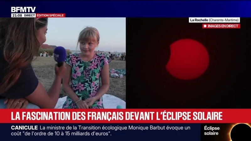 Éclipse solaire: "C'était impressionnant, je me suis sentie toute petite", explique Luna, présente à La Rochelle pour observer le phénomène