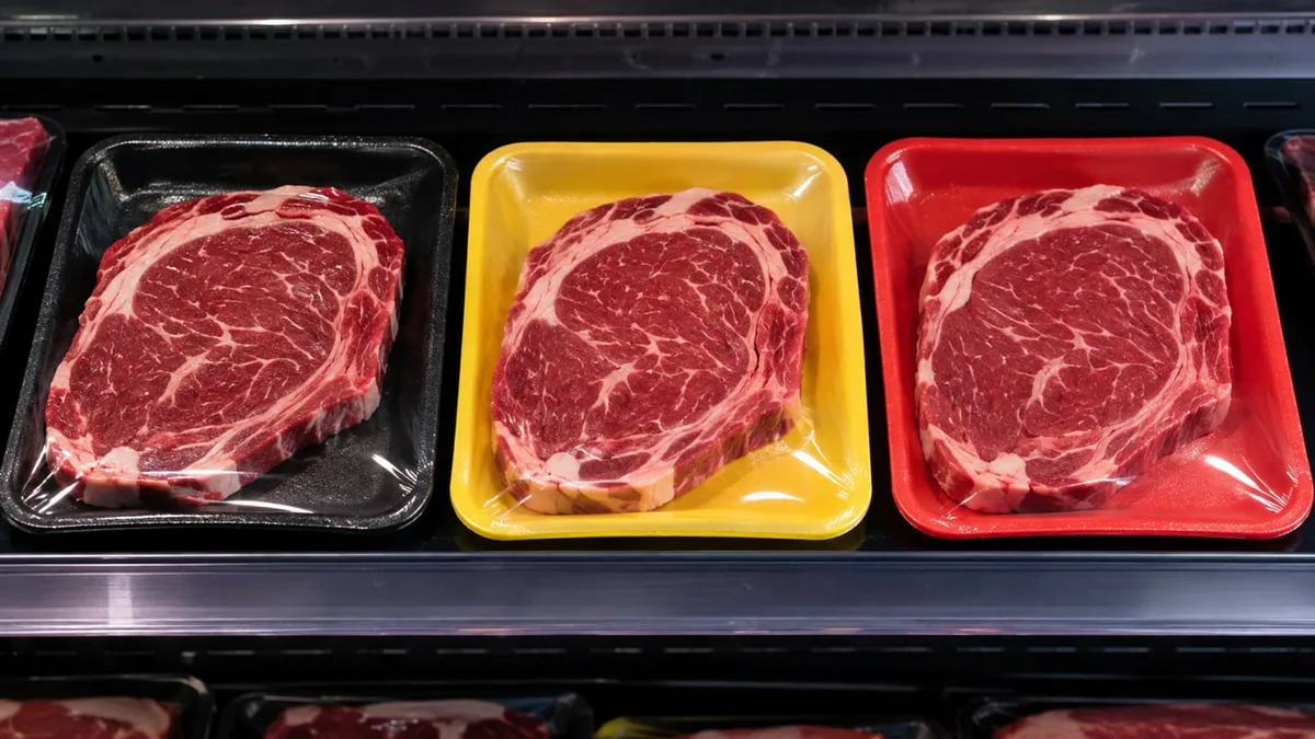 Qué significan los colores de las bandejas de carne en los supermercados