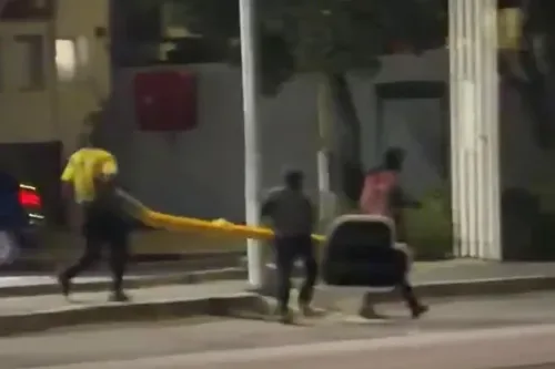 WATCH: ‘Thieves’ caught on camera walking off with Kenilworth traffic light