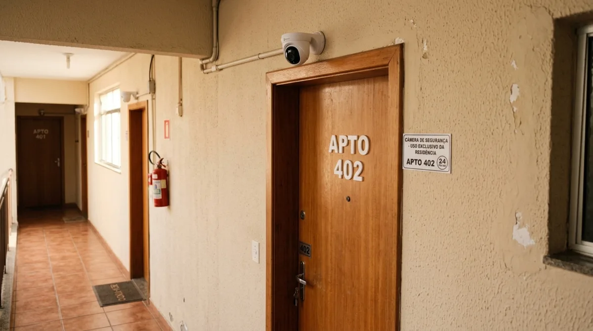 Moradora instala câmera após 16 furtos no condomínio, mas síndico exige a retirada e advogado explica quando a segurança invade a privacidade