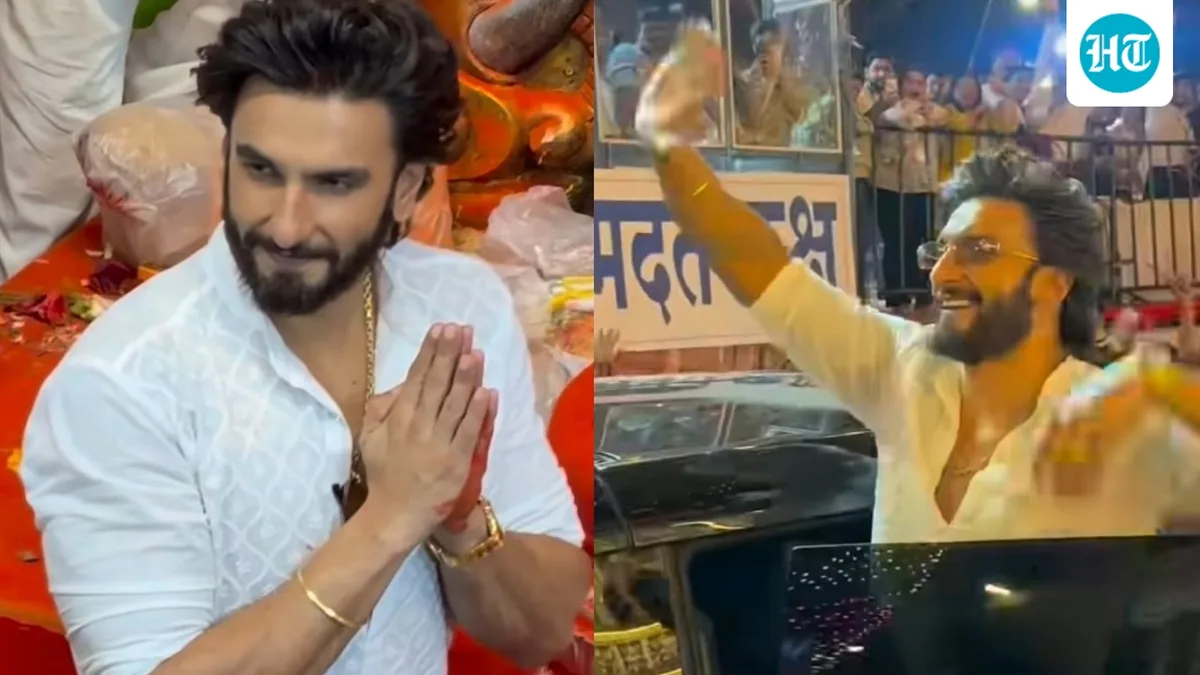 Ranveer Singh seeks Lord Ganesha's blessings at Lalbaugcha Raja ahead of his 2nd child's arrival, shakes hands with fans