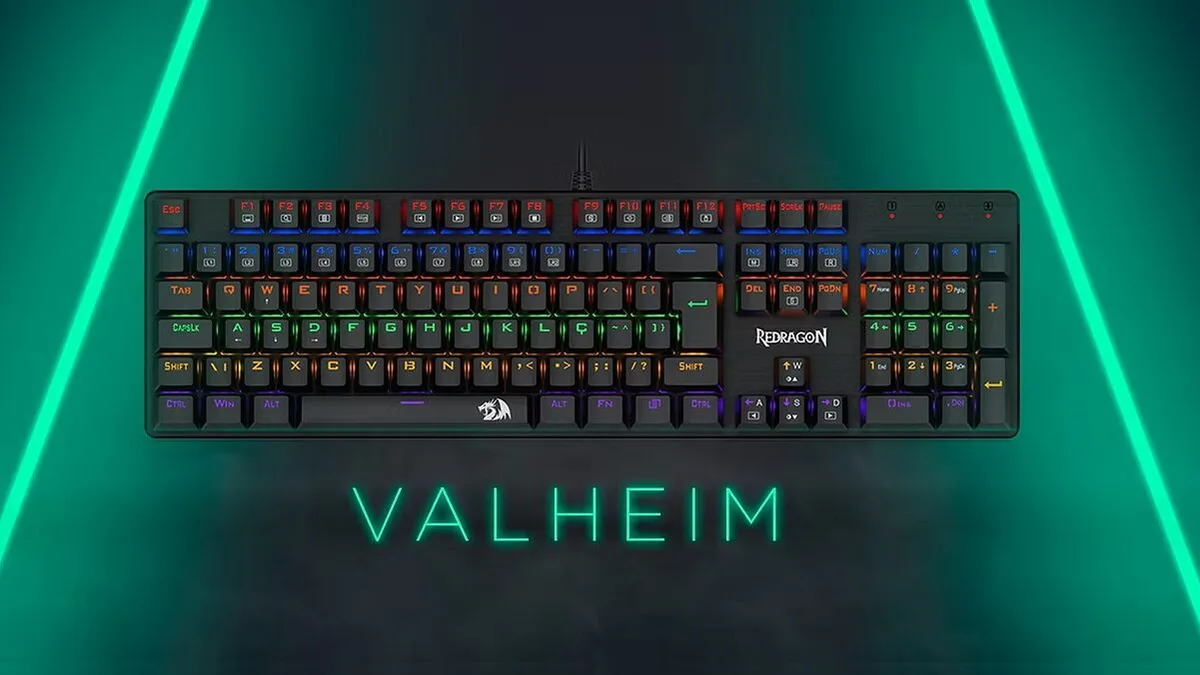 Teclado Mecânico Gamer Redragon Valheim: 20% de desconto e qualidade reconhecida pelos usuários