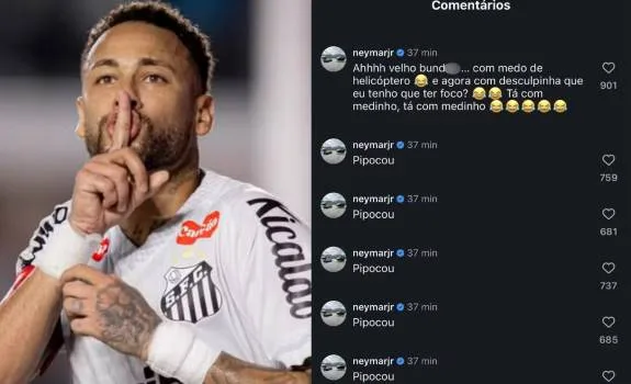 'Tá com medinho': Neymar perde a paciência e ataca jornalista Fábio Sormani na web