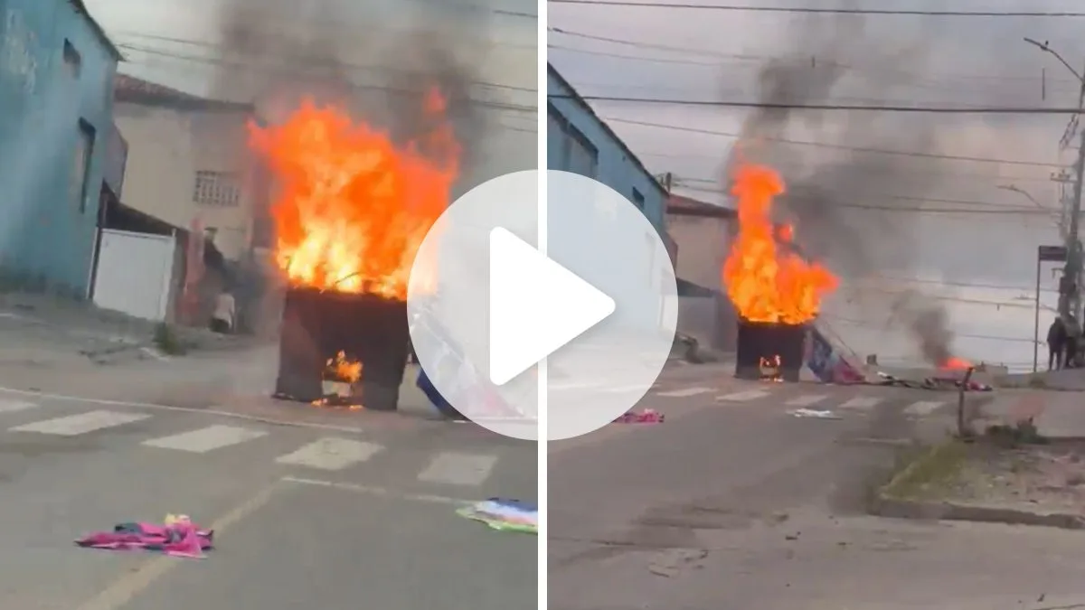 Barricadas com fogo fecham ruas na Grande Florianópolis após operação da PM; imagens impressionantes mostram caos