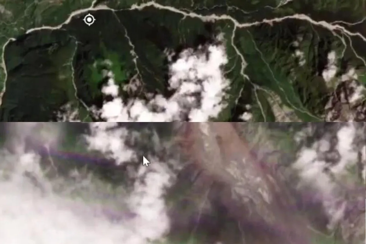 Imagens de satélite mostram antes e depois de deslizamento no Nepal