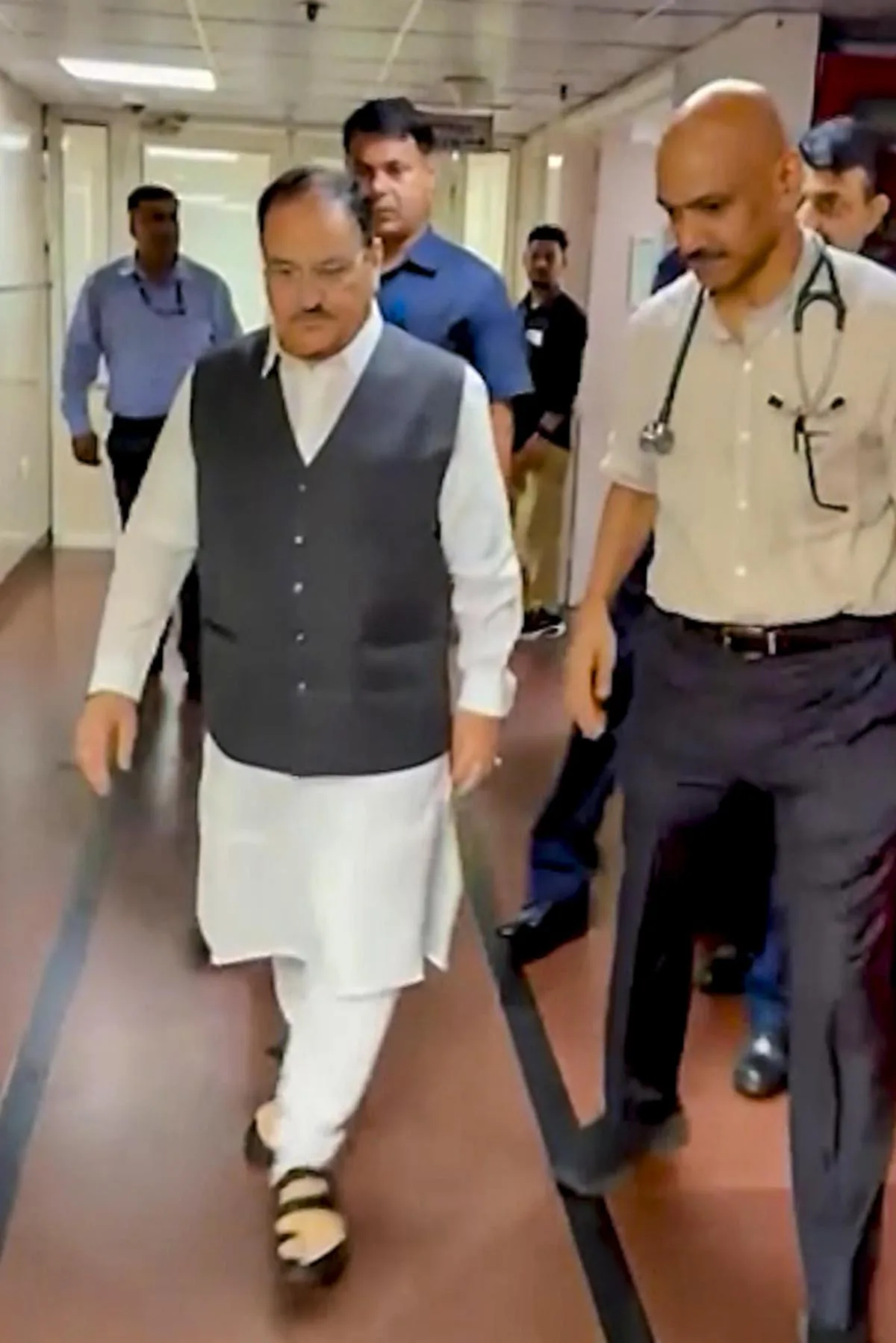 Watch: Union Health Minister J.P. Nadda undergoes angioplasty at AIIMS Delhi
