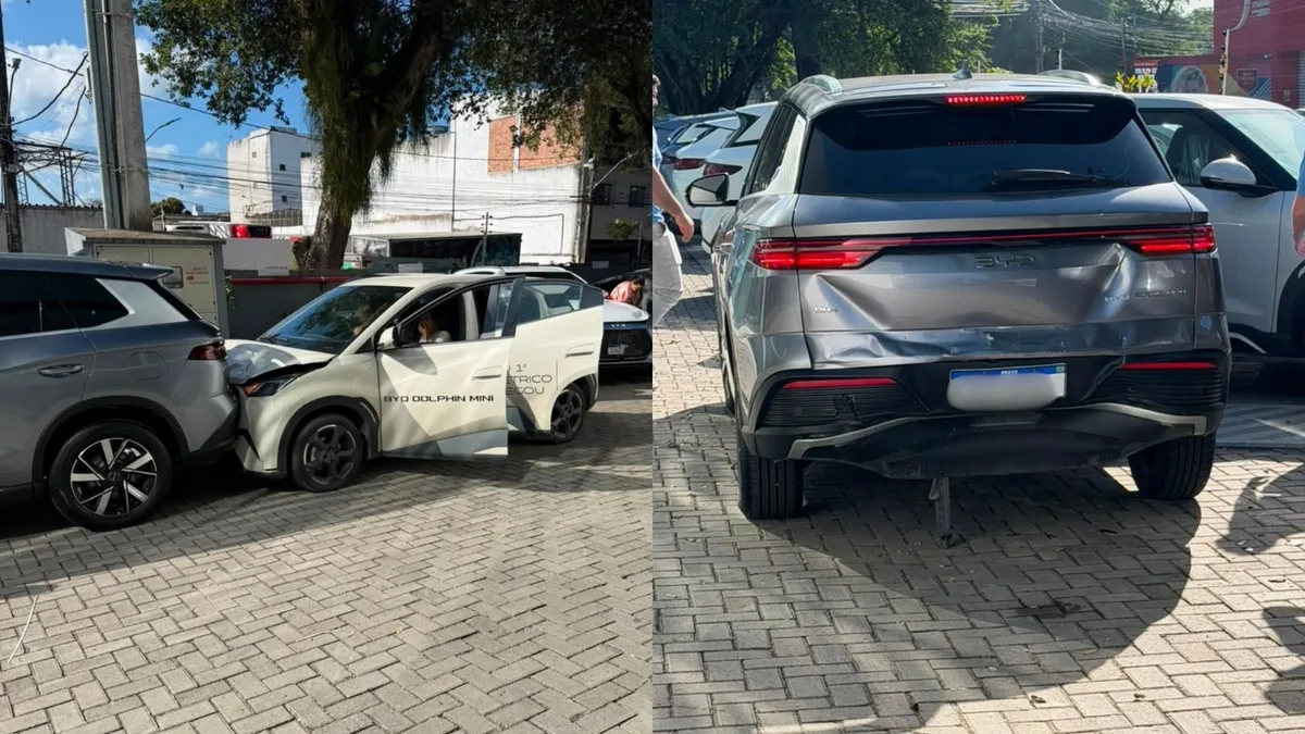Motorista atropela mulher em test drive e danifica carros em concessionária no Recife