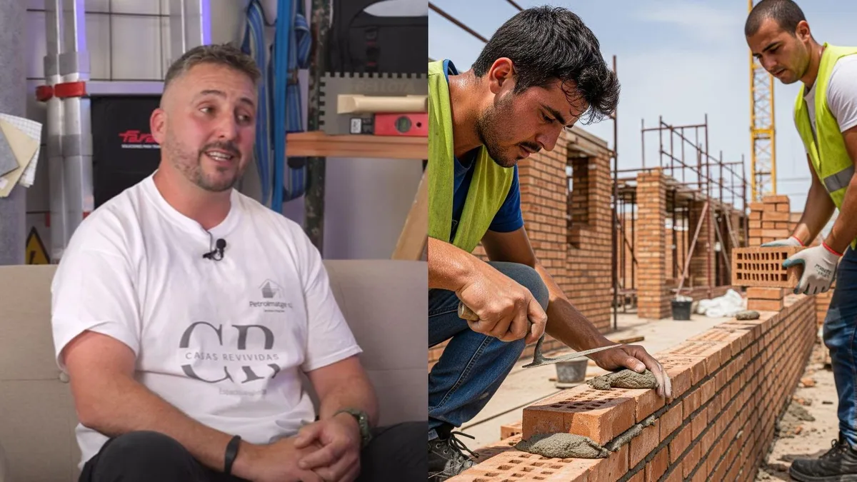 Cristian, albañil: "Me sabe mal decirlo pero los peones de ahora están más pendientes del móvil que de la obra"