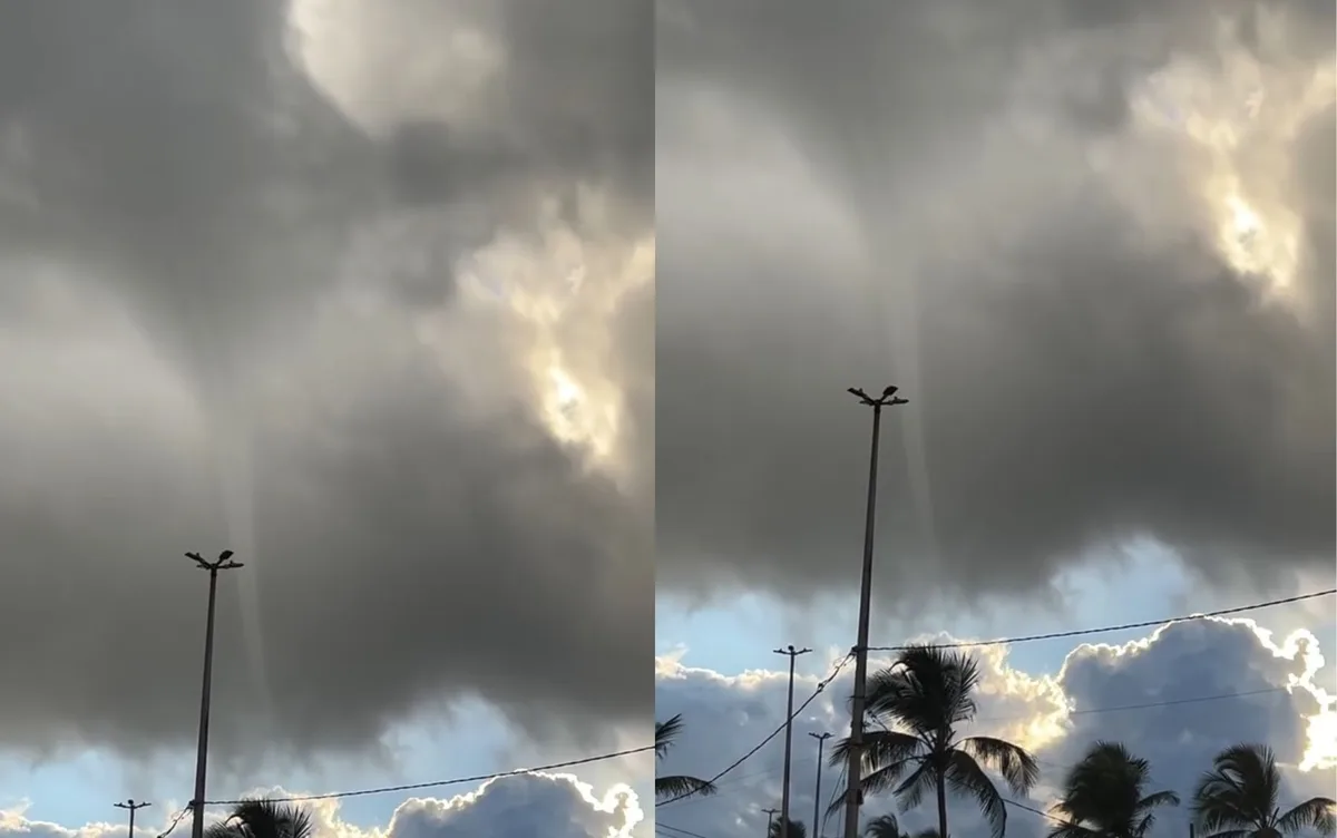 VÍDEO: nuvem funil é registrada em Aracaju e chama atenção