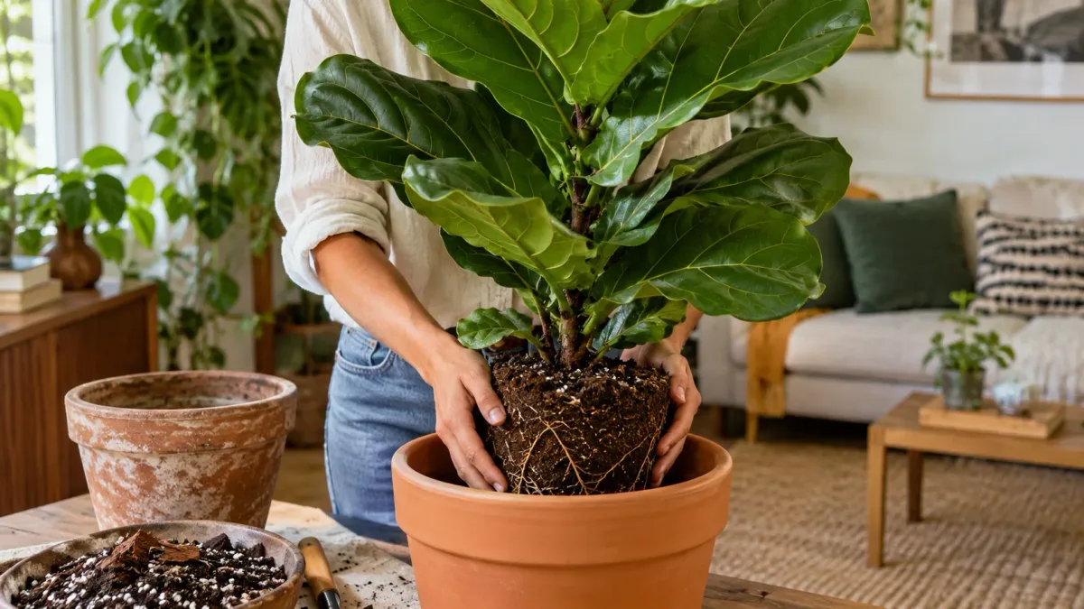 Replantando o ficus-lira: qual o melhor período e como reduzir o estresse da planta depois da troca de vaso
