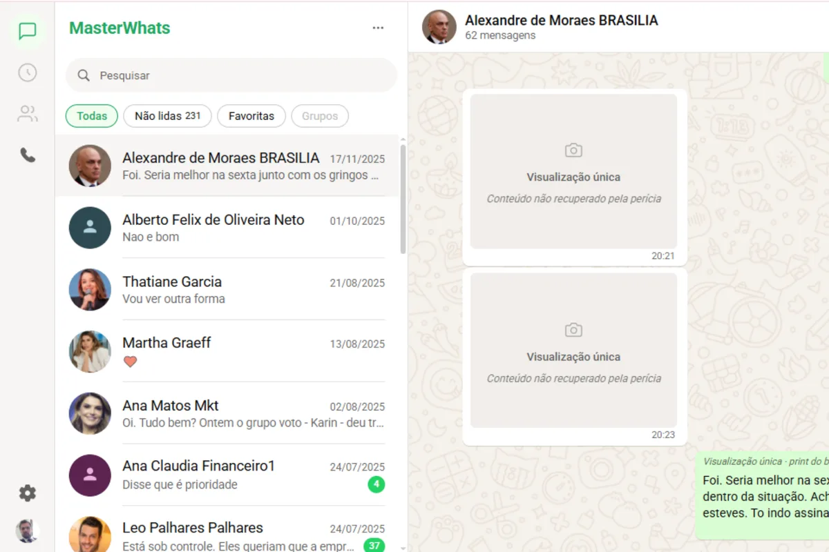 Página simula WhatsApp de Vorcaro e expõe mensagens do caso Master