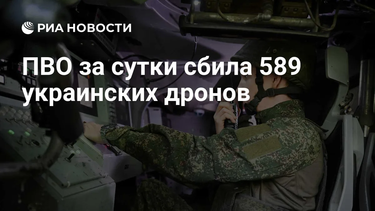 ПВО за сутки сбила 589 украинских дронов