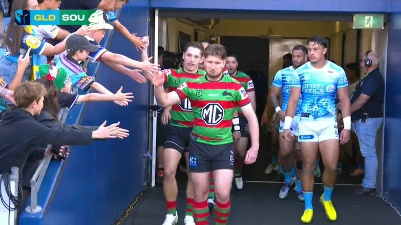 Jai Arrow leads Rabbitohs out for second last time